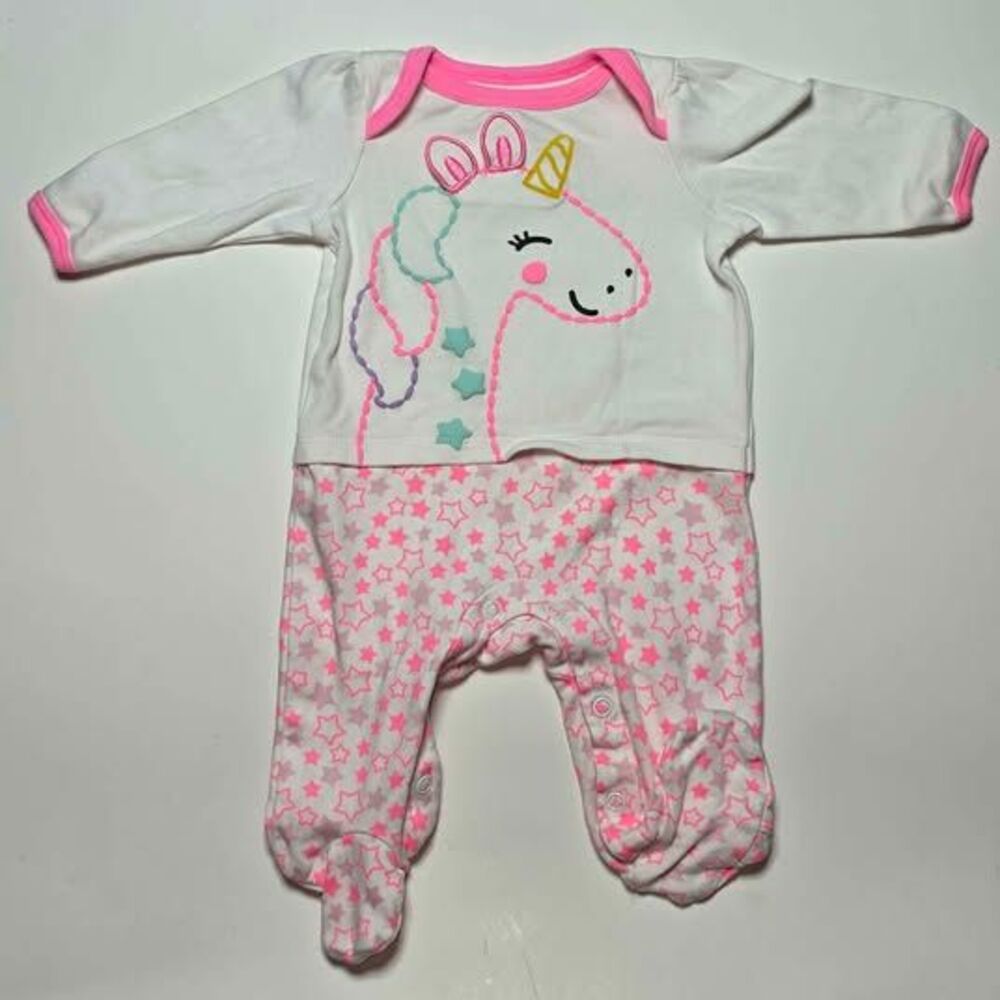 Size 0-3 month 1 piece outfit Unicorn Wonder Nation Baby Girl’s  Pajamas Sleeper